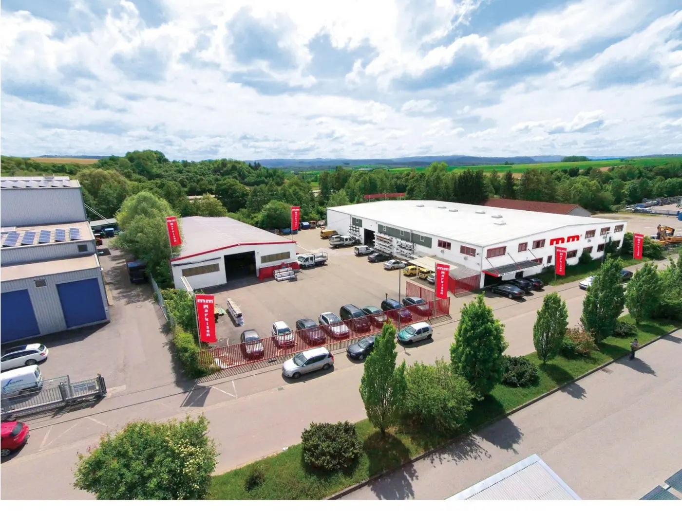 Luftaufnahme des mm Werks in Bretzfeld-Schwabbach