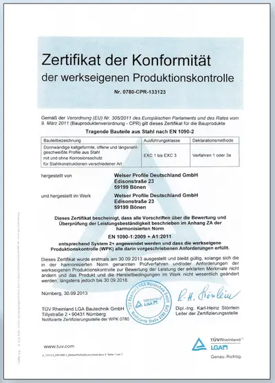 Konformitätszertifikat